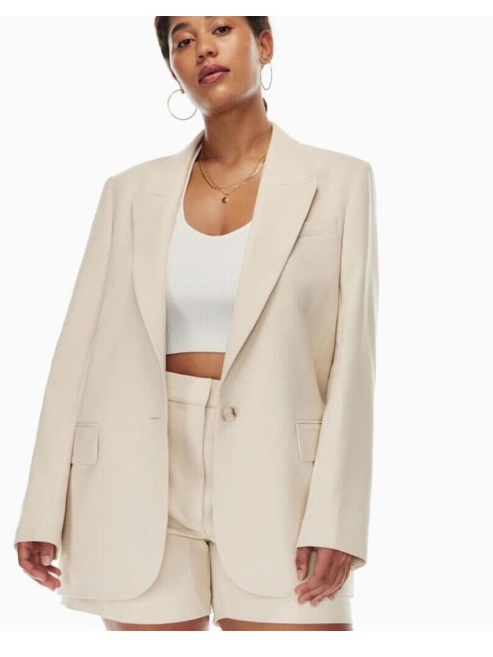 Aritzia Wilfred cream blazer single breasted size small